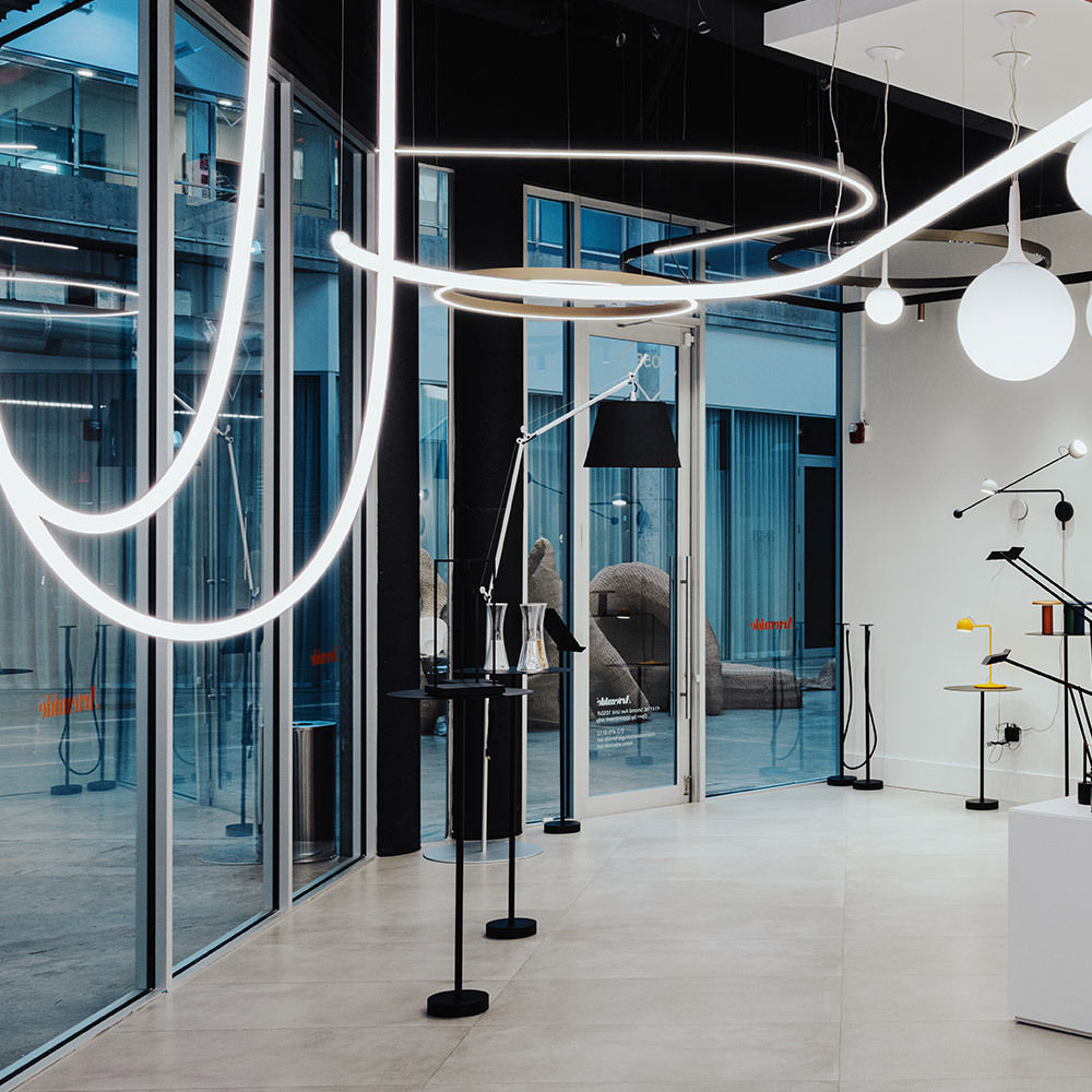 Image of the new Artemide showroom in Miami