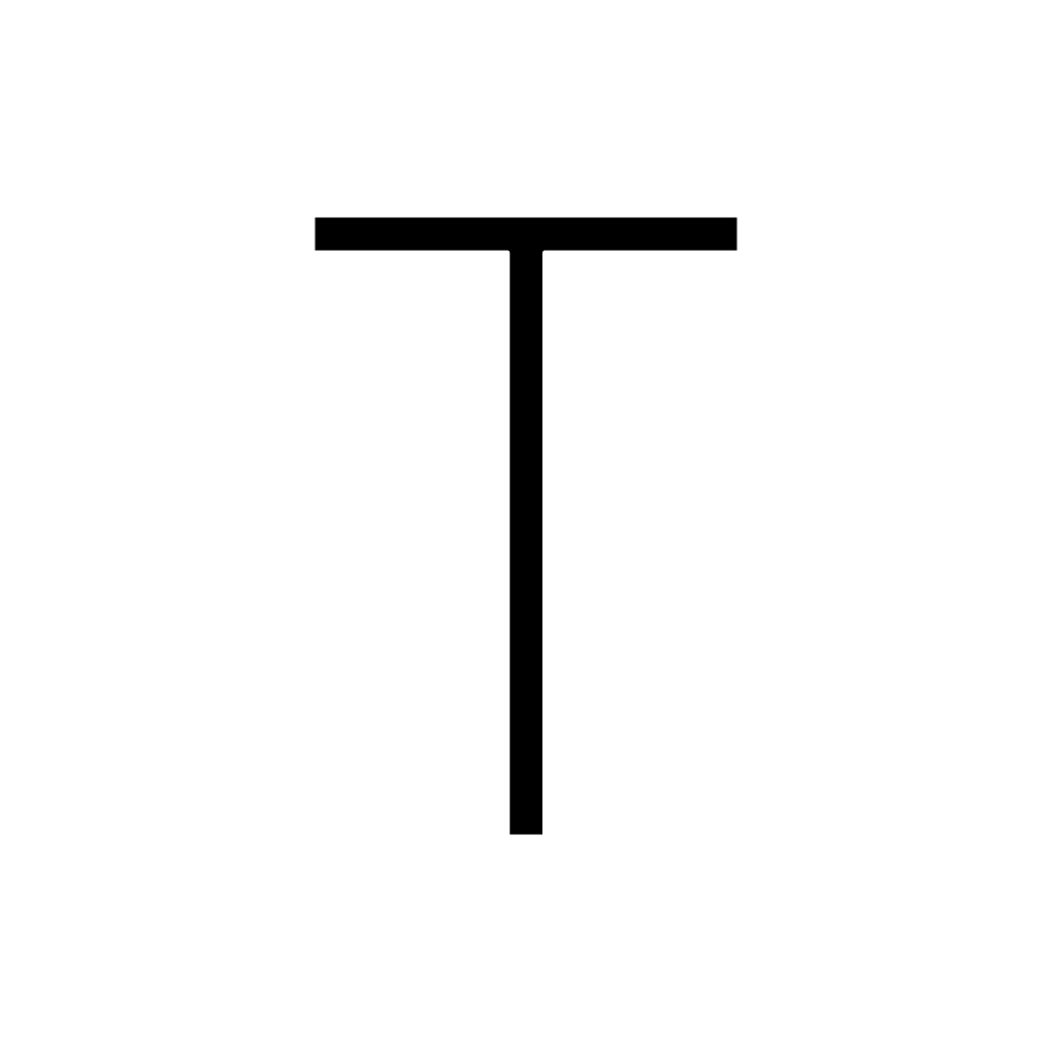 Alphabet of Light - Maiuscole - Lettera T