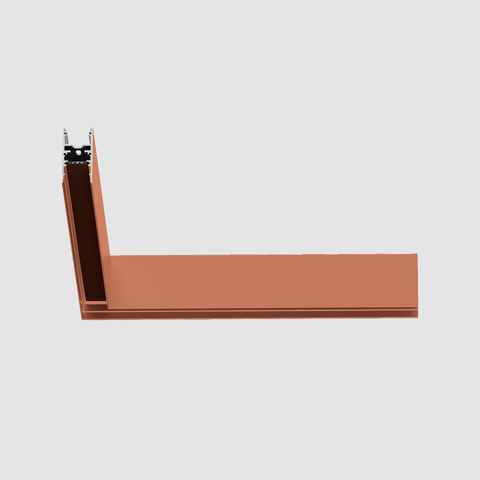 A.24 - Ceiling Sharping Emission - 90° Angle (same plane) - Not lit - Brushed Copper