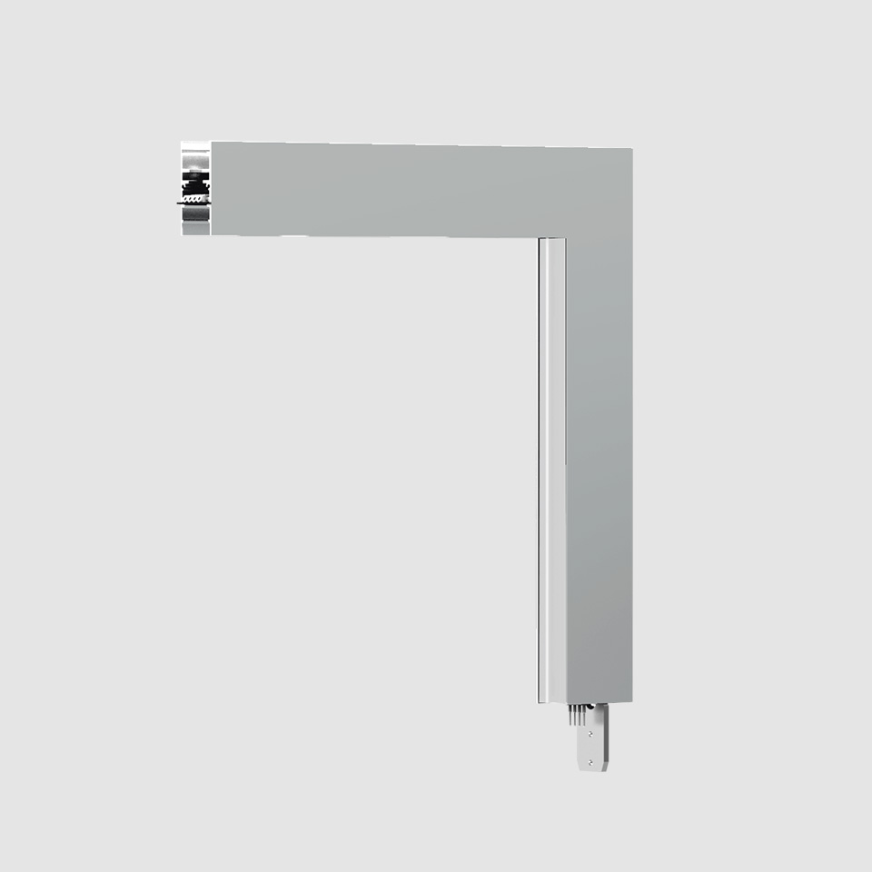 A.24 - Emissione Diffusa Parete/Soffitto - Angolare 90° (piani perpendicolari) - Emissione Diretta - 2700K - Argento Spazzolato