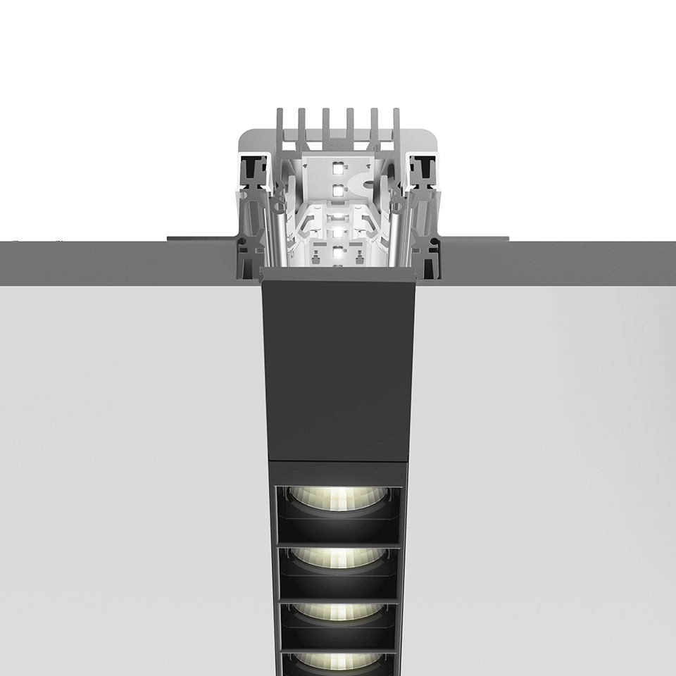 A.39 Recessed Sharping Emission - Structural Module Trimless - 1184mm - 20° - 3000K - Undimmable/Dimmable DALI - 2x4 Optics