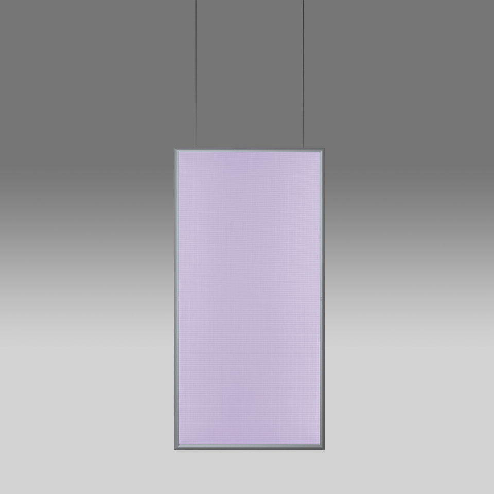 Discovery Space Rectangular - White Violet Integralis - Satinized aluminium - App Compatible