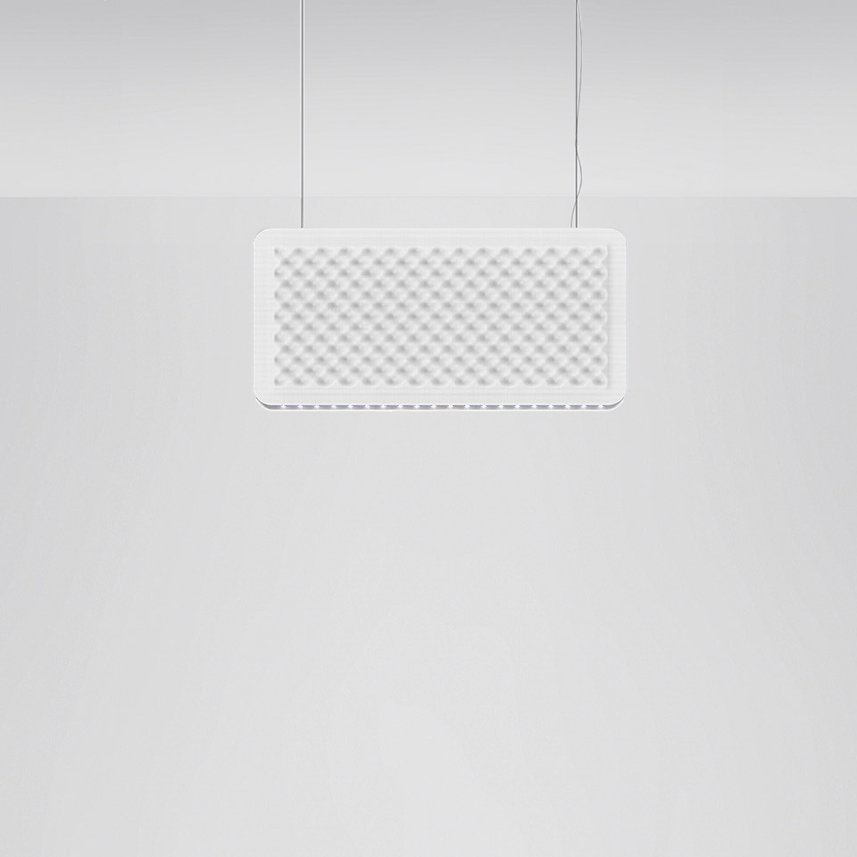 Eggboard Baffle - 800x400 - Suspension/Ceiling - Direct Sharp - 3000K - Dimmable DALI - White Cream