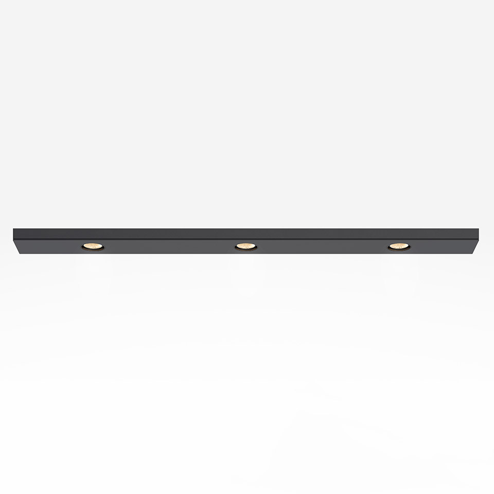 Hoy System Recessed - Modulo Spot X3 - Ø65 - Fisso - 13° - 2700K - Nero